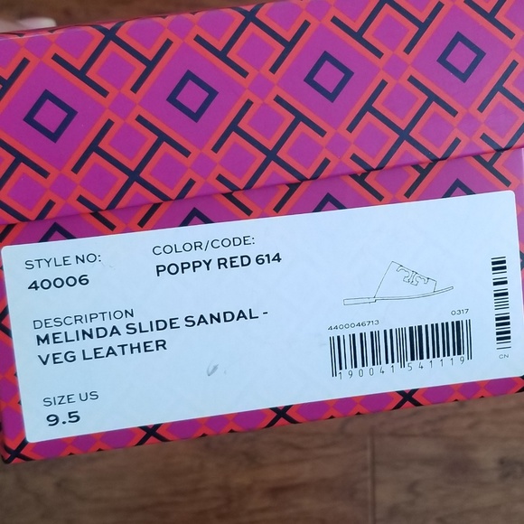 Tory Burch Melinda Poppy Red Slides - Picture 6 of 6